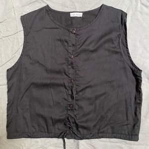 Lacausa button up drawstring crop top